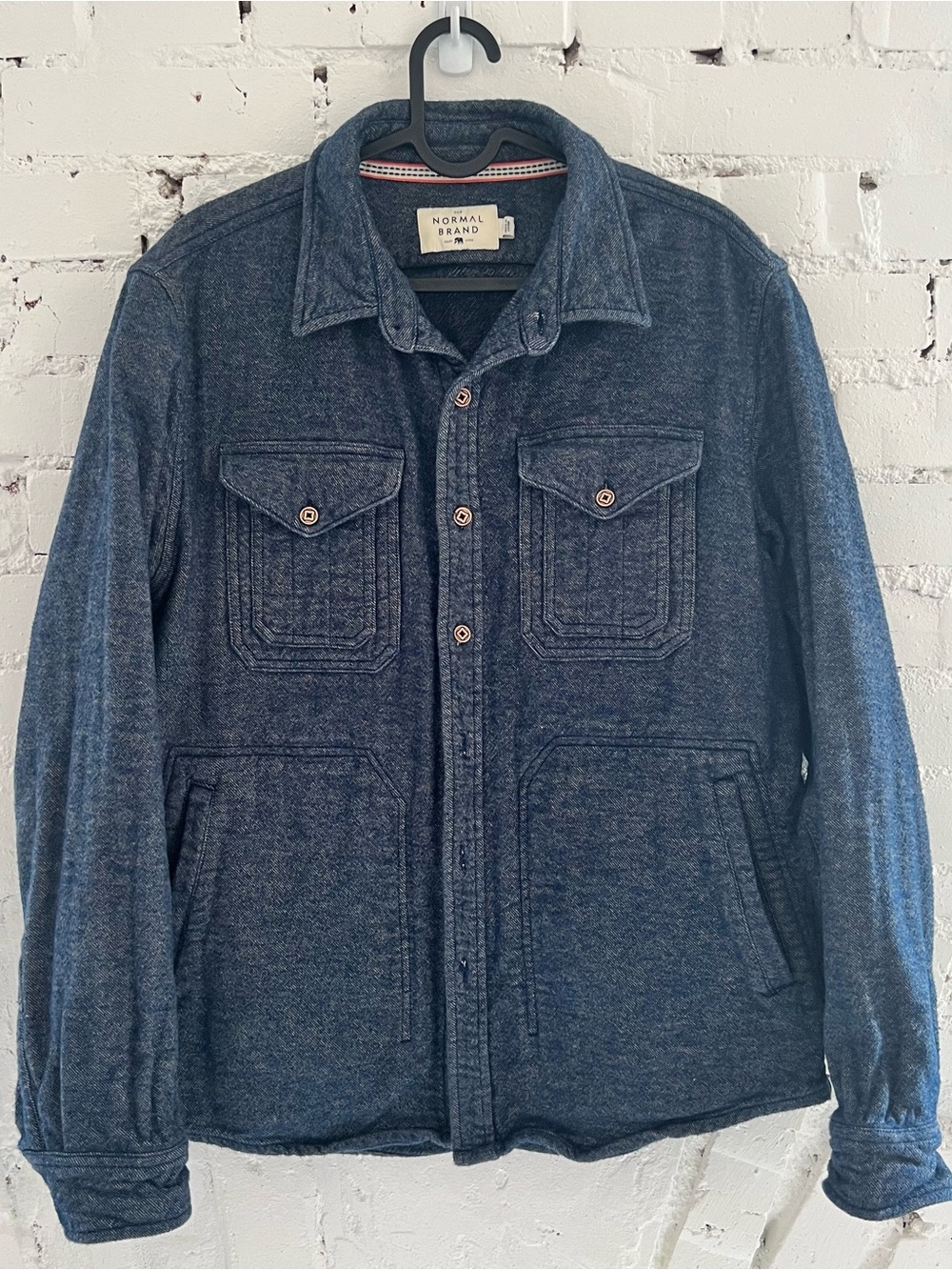 Normal Brand Men's Navy Blue Button-Front Jacket